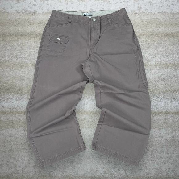 Columbia Hiking Khakis Pants Light Chocolate Brown Baggy Fit - Picture 2 of 4